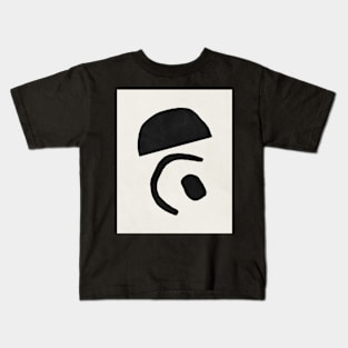 Abstract black shapes art, Mid century modern art Kids T-Shirt